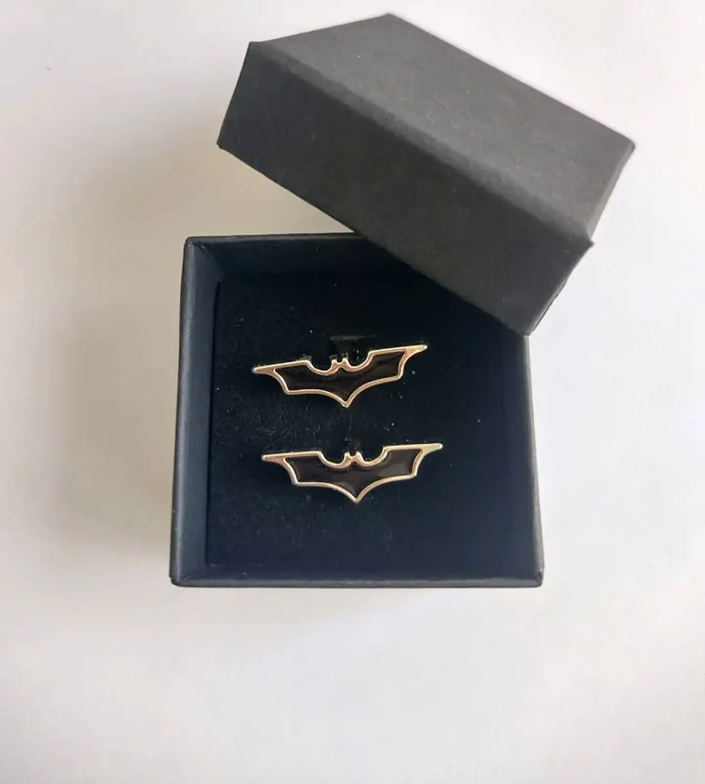 Gemelos Colleras Diseño Batman Plateado 3