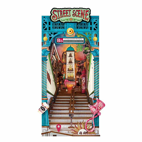 Separador de Libros Street Scene | Book Nook DIY con Luces LED