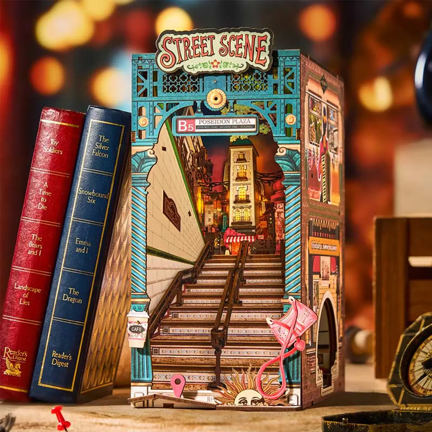 Separador de Libros Street Scene | Book Nook DIY con Luces LED 2