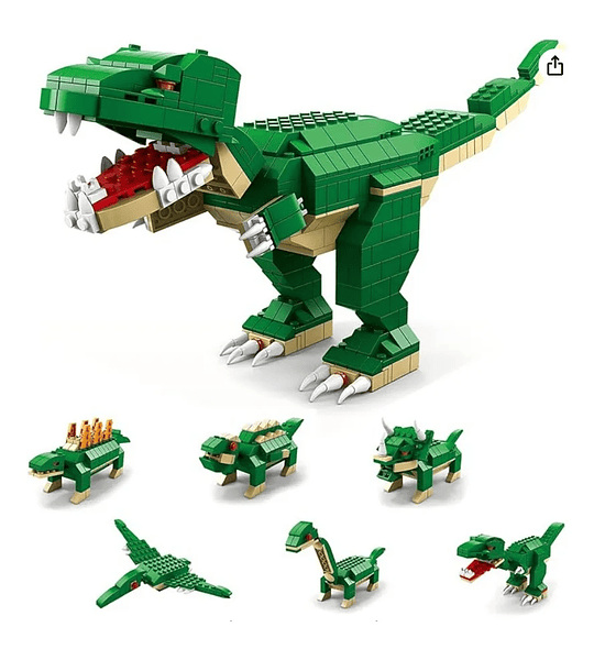 Dinosaurios - Juego De Construcción 6 En 1 