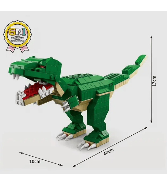 Dinosaurios - Juego De Construcción 6 En 1 