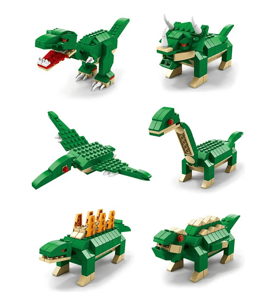 Dinosaurios - Juego De Construcción 6 En 1 