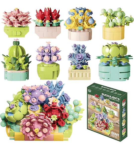 Suculentas 8 en 1 - Bloques de Construcción