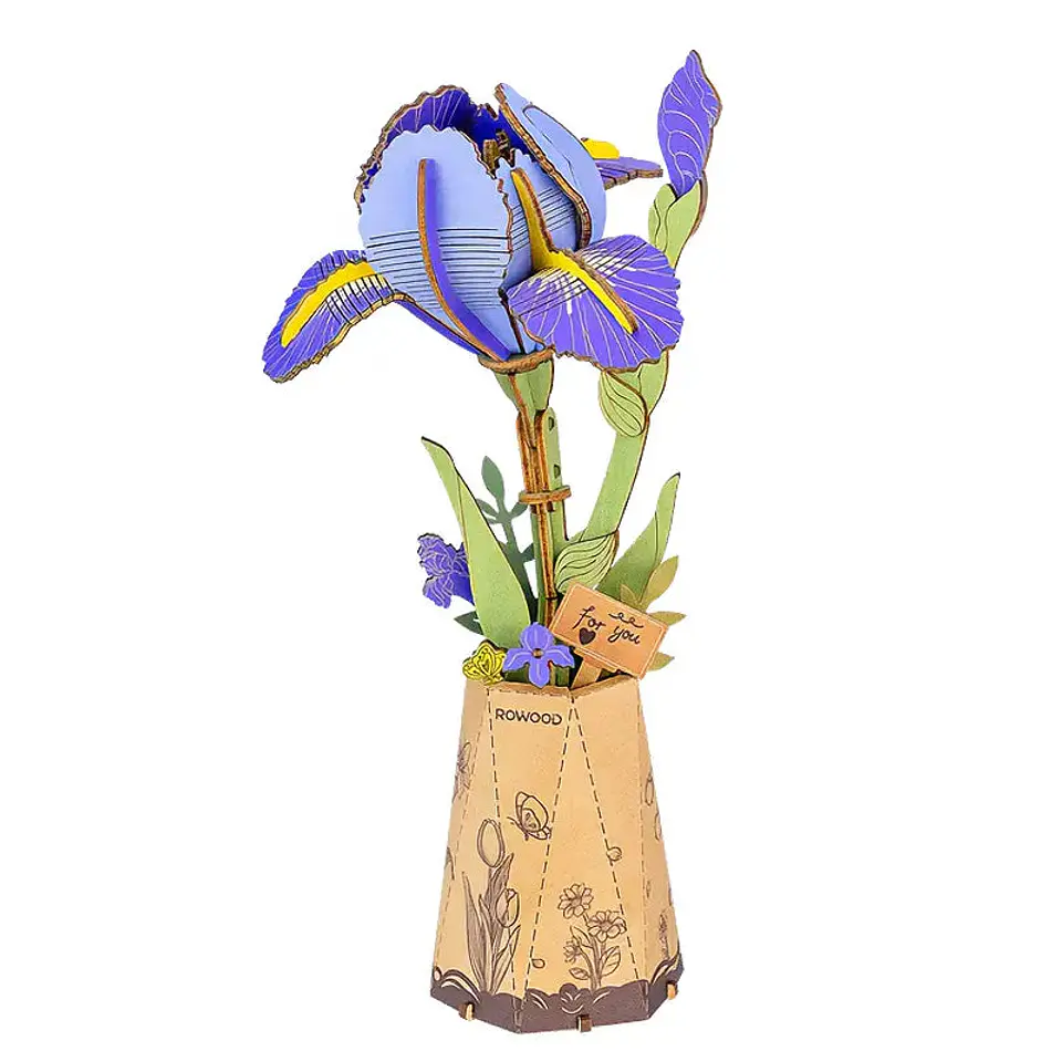 Flor Purple Iris de Madera Armable | Rowood 1