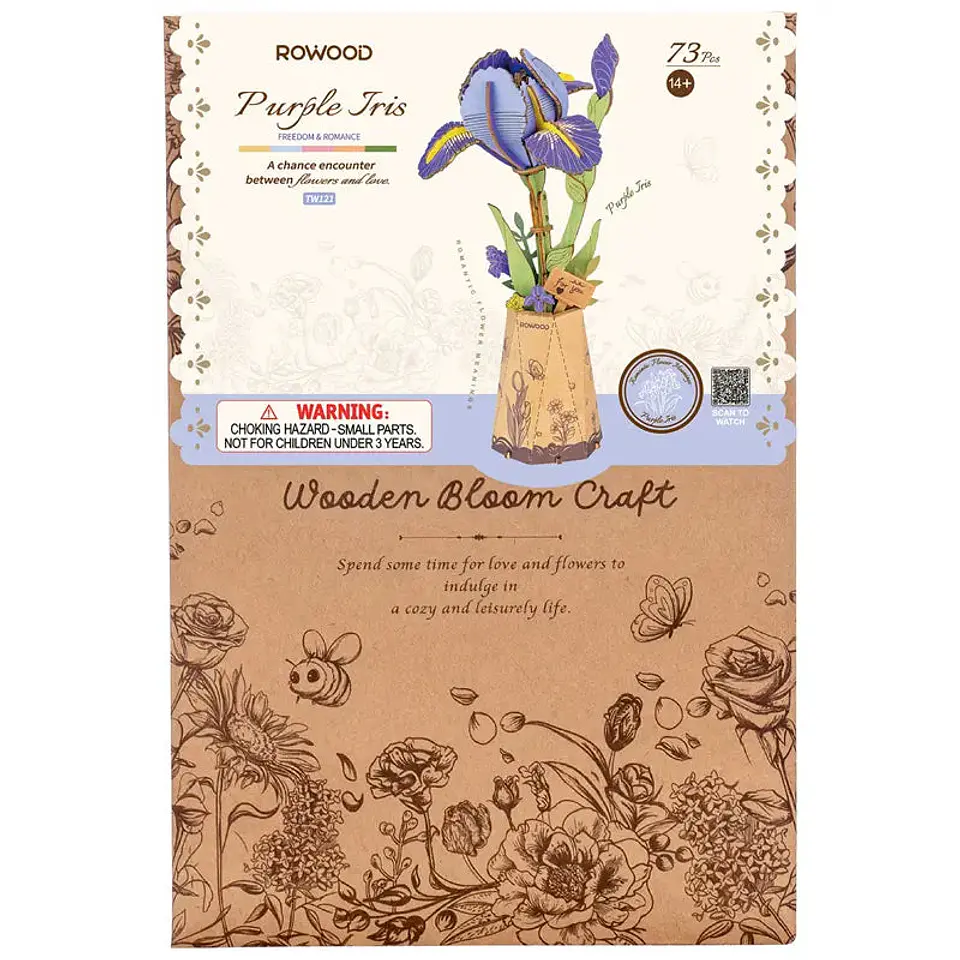 Flor Purple Iris de Madera Armable | Rowood 4
