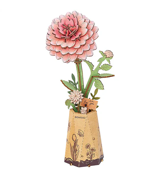 Flor de madera - Pink Dahlia - Rowood