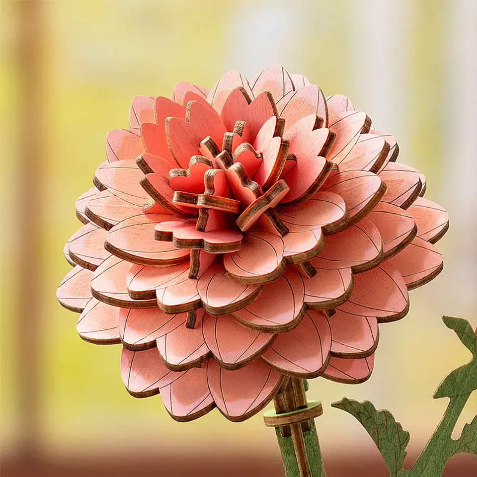 Flor Pink Dahlia de Madera Armable | Rowood 2