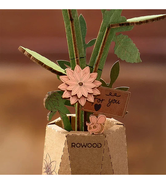 Flor de madera - Pink Dahlia - Rowood