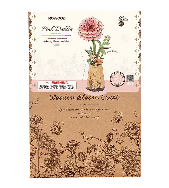 Flor de madera - Pink Dahlia - Rowood