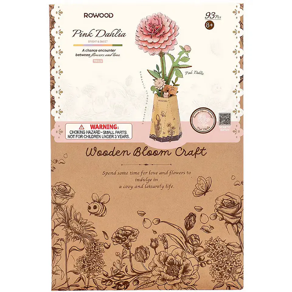 Flor Pink Dahlia de Madera Armable | Rowood 4