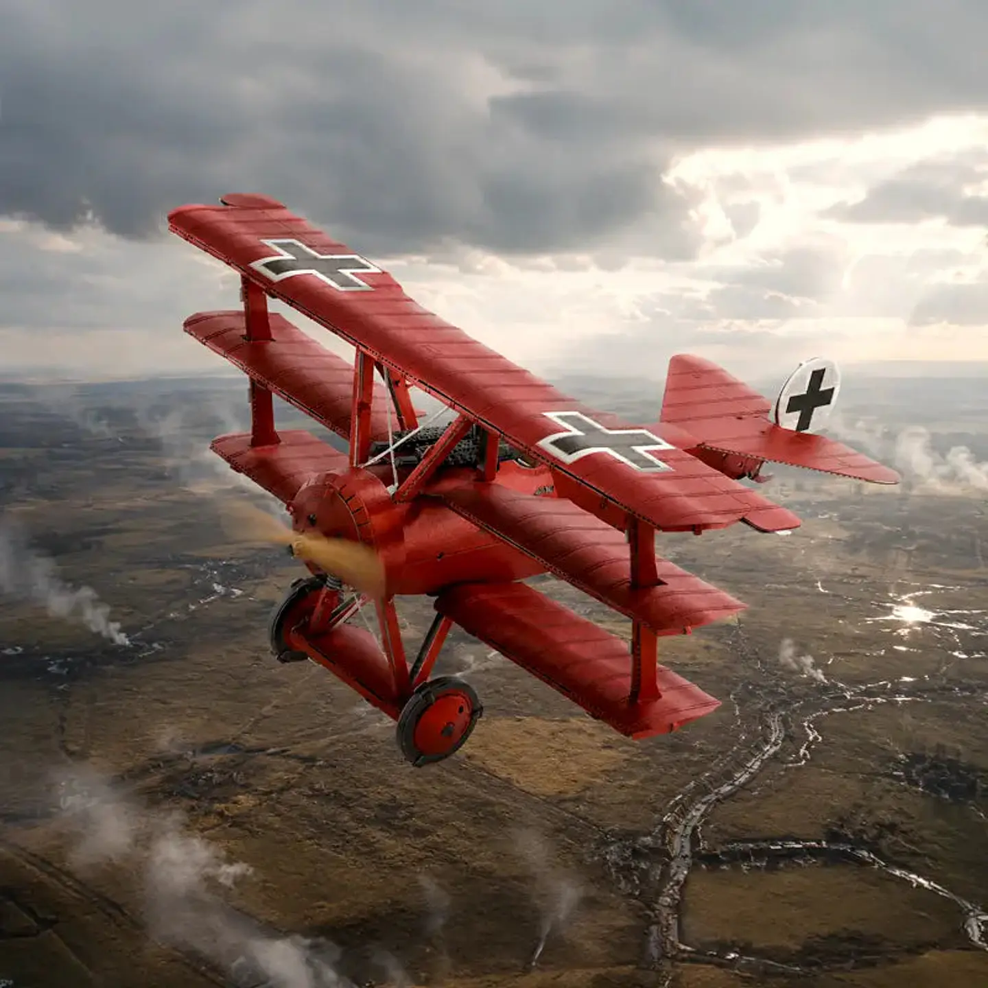 Triplano Fokker Baron Rojo | Metal Earth 7