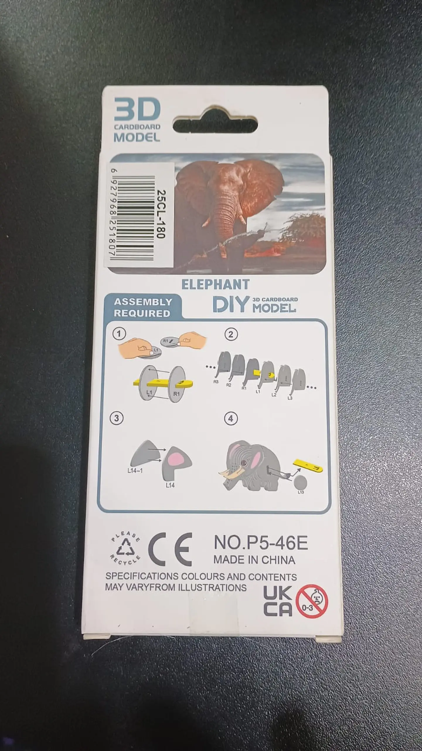 Modelo 3D de Cartón Elefante para Armar – Decoración DIY 4