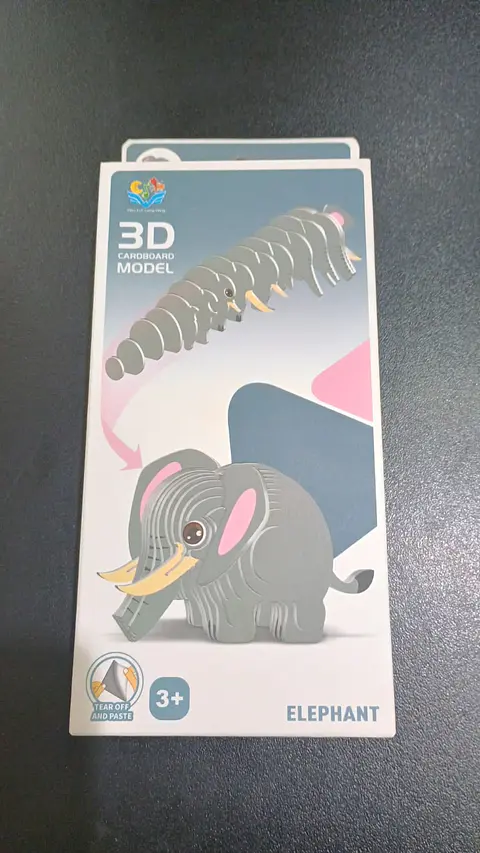 Modelo 3D de Cartón Elefante para Armar – Decoración DIY