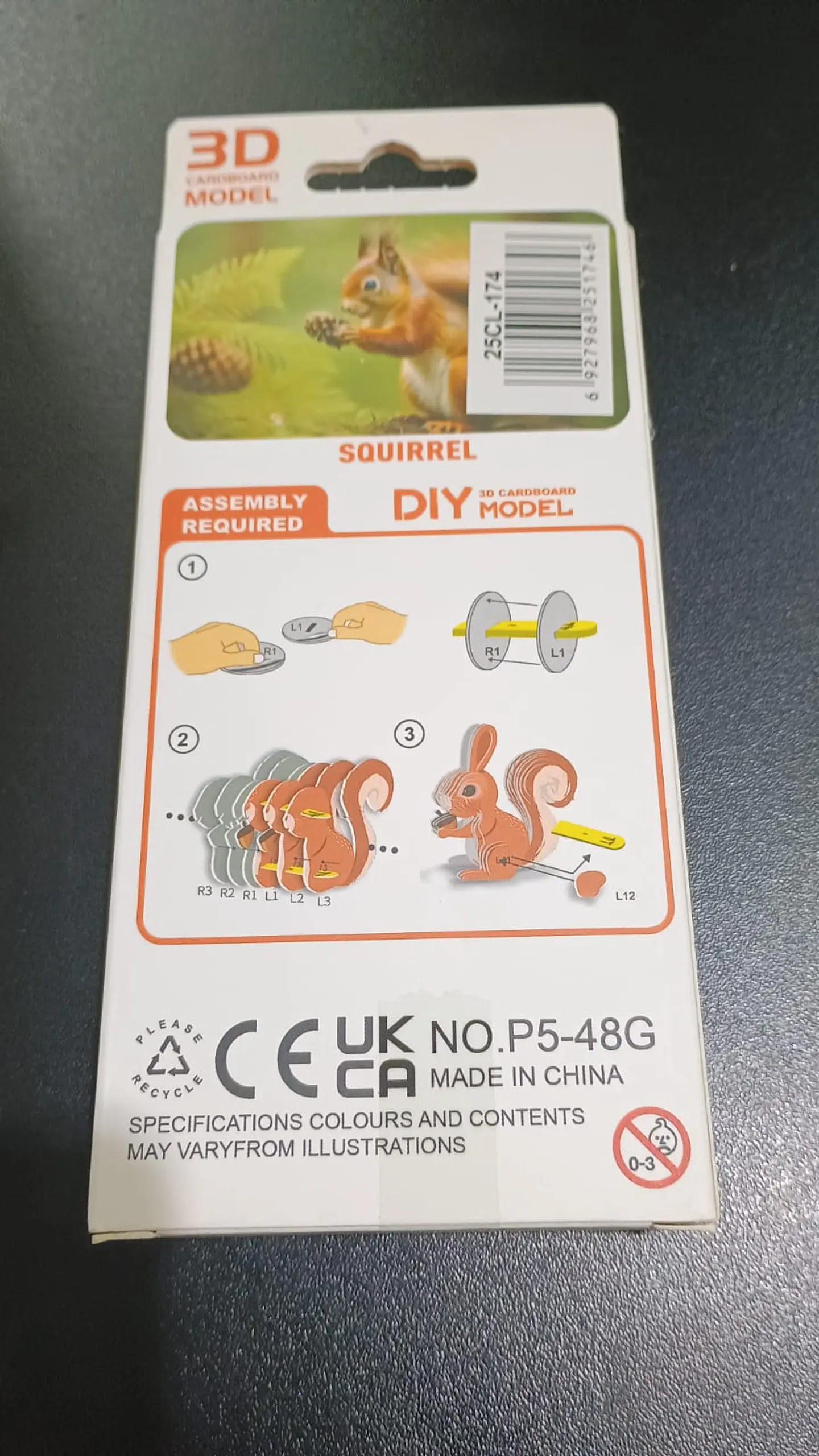 Modelo 3D de Cartón Ardilla para Armar – Decoración DIY 4