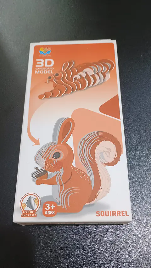 Modelo 3D de Cartón Ardilla para Armar – Decoración DIY