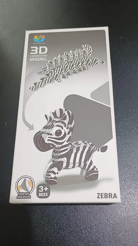 Modelo 3D de Cartón Cebra para Armar – Decoración DIY