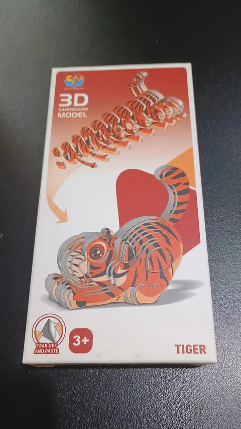 Modelo 3D de Cartón Tigre para Armar – Decoración DIY