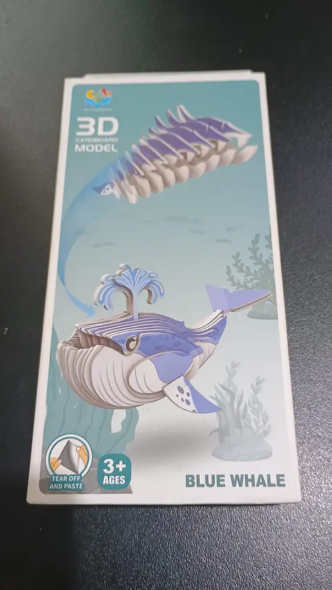 Modelo 3D de Cartón Ballena Azul para Armar – Decoración DIY