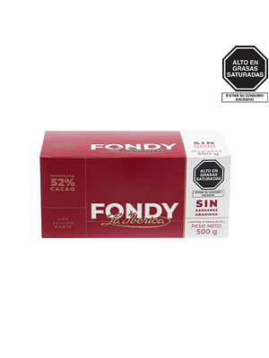 Barra fondy la ibérica sin azúcares añadidos x 50 g x 10 pzs