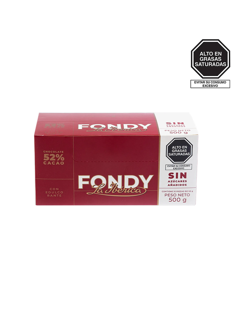 Barra fondy la ibérica sin azúcares añadidos x 50 g x 10 pzs 1