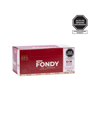 Barra mini fondy la ibérica x 20 g x 20 pzs Sin Azúcares Añadidos