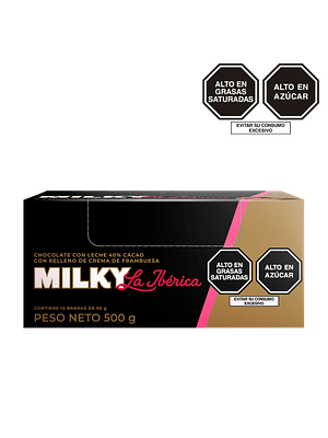 Barra Milky con Frambuesa x 50 g x 10 pzs