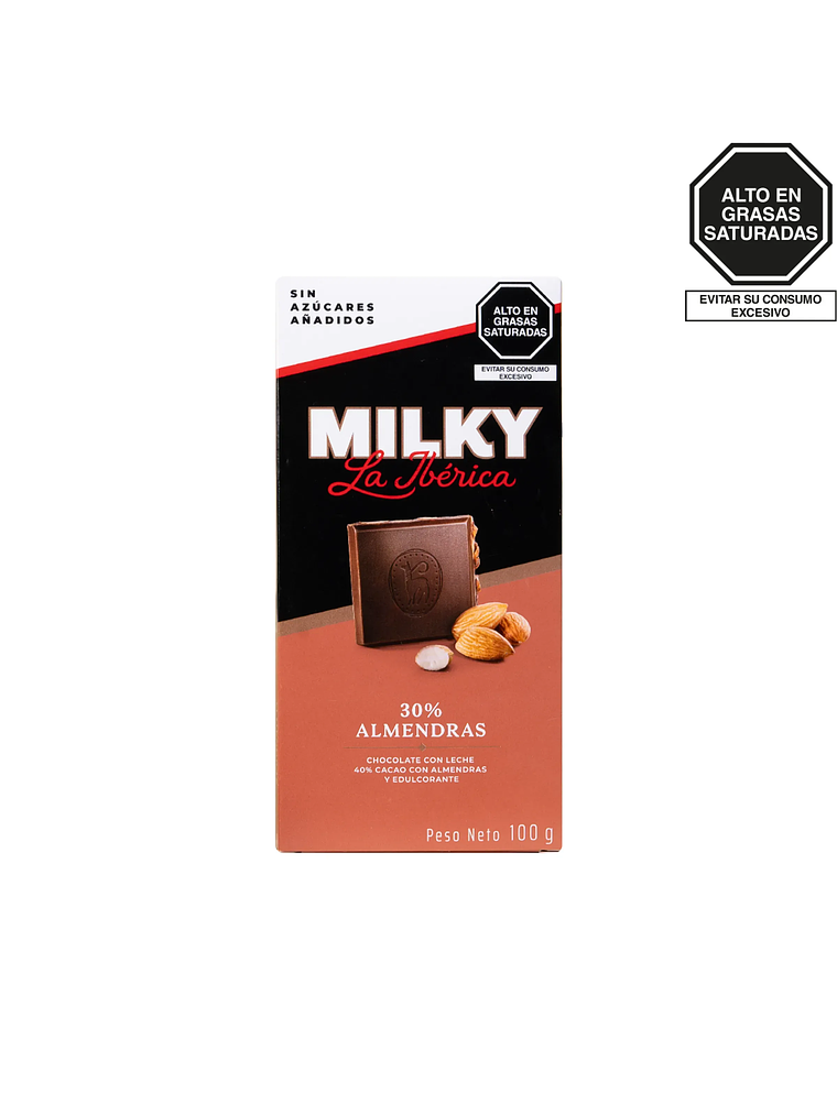 Tableta Milky 30% Almendras Sin Azúcares Añadidos 1
