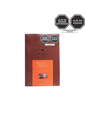Pastillas de chocolate 70% cacao x 150 g