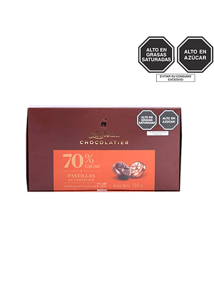 Pastillas de chocolate 70% cacao x 300 g