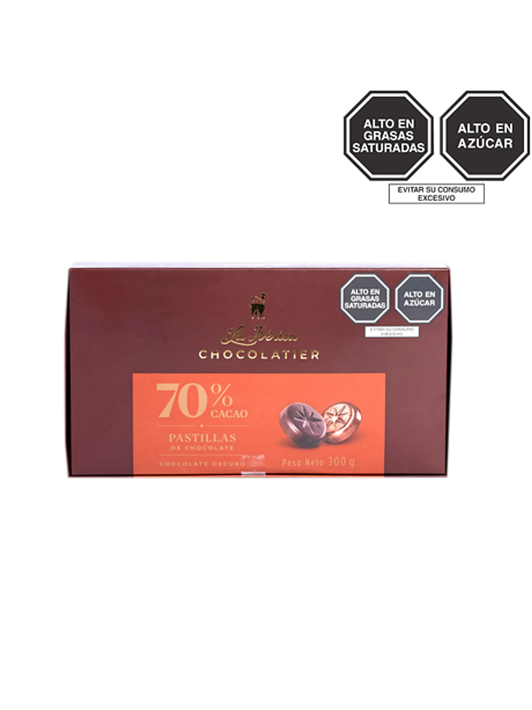 Pastillas de chocolate 70% cacao x 300 g 1