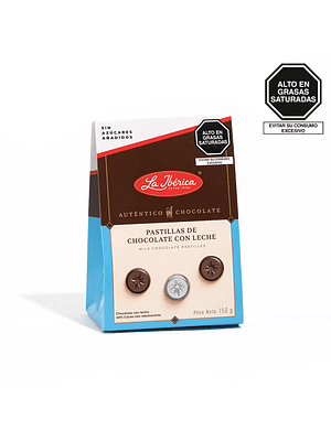 Pastillas de chocolate con leche sin azúcares añadidos