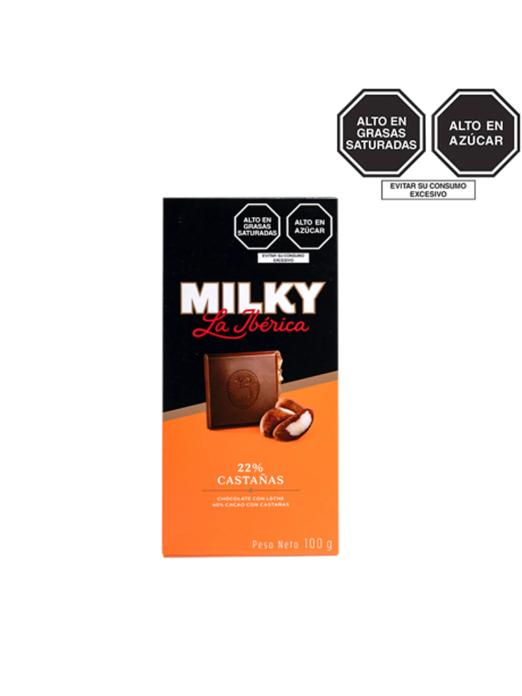 Tableta milky castaña x 100 g 1