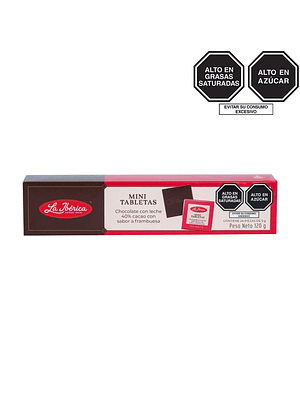 Mini Tabletas de chocolate con leche 40% cacao sabor a frambuesa