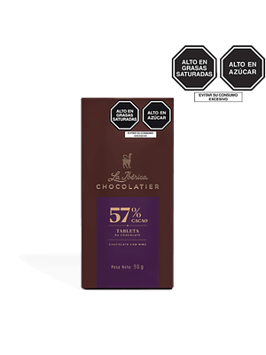 Tableta de chocolate 57% con NIBS
