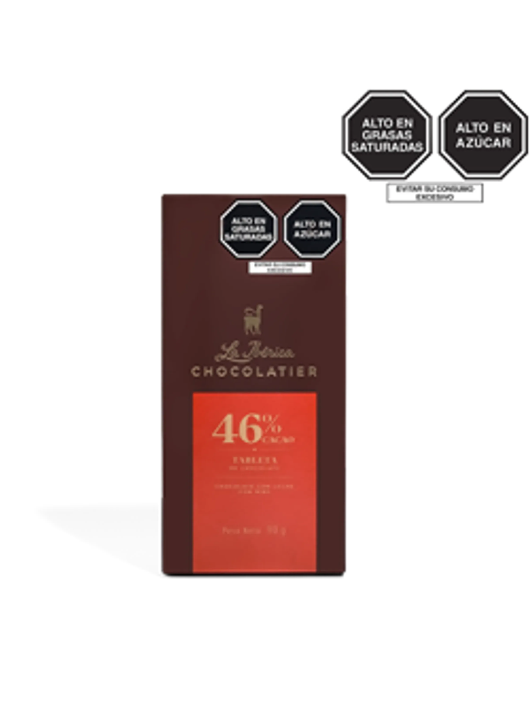 Tableta de chocolate 46% con leche con nibs 1