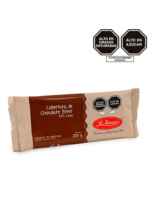 Chocolate bitter para cobertura 52% cacao x 200 g