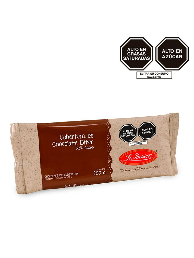 Chocolate bitter para cobertura 52% cacao x 200 g 1