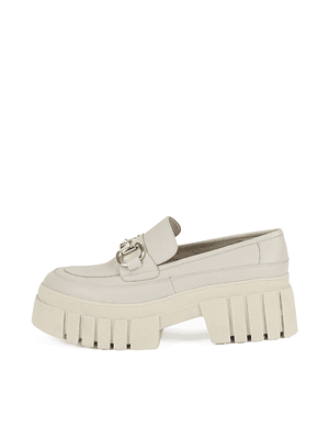 MOCASÍN CECHI - BLANCO/DORADO