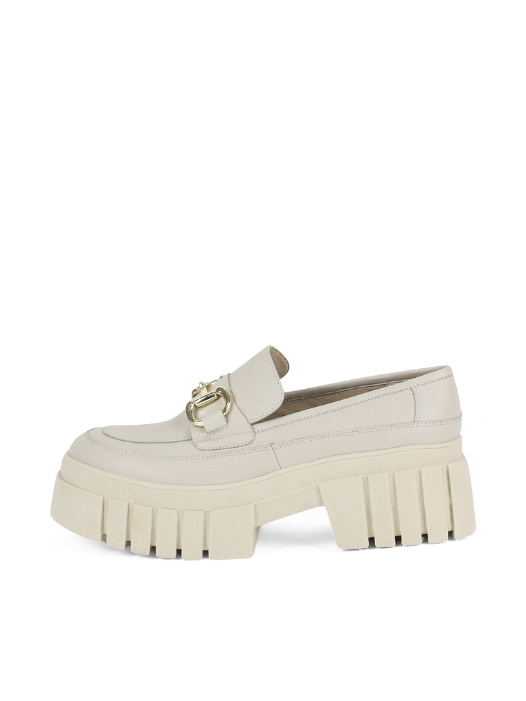 MOCASÍN CECHI - BLANCO/DORADO 1