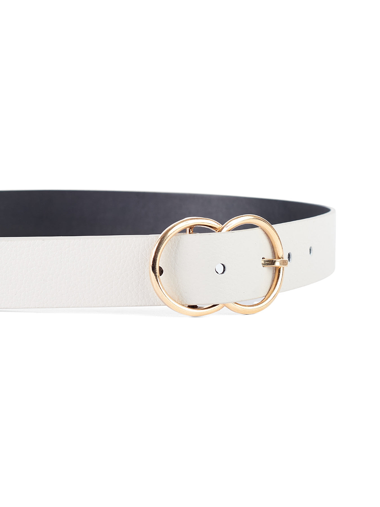 CINTURÓN ENDLESS - BLANCO OFF/DORADO 2