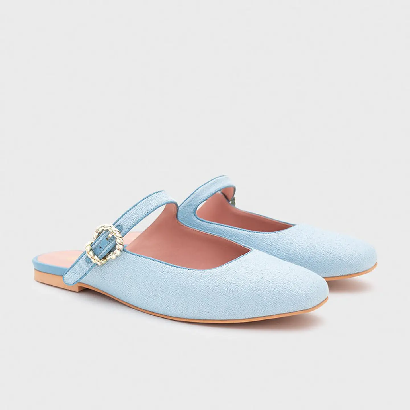 KENZA MULE FLAT CELESTE 4