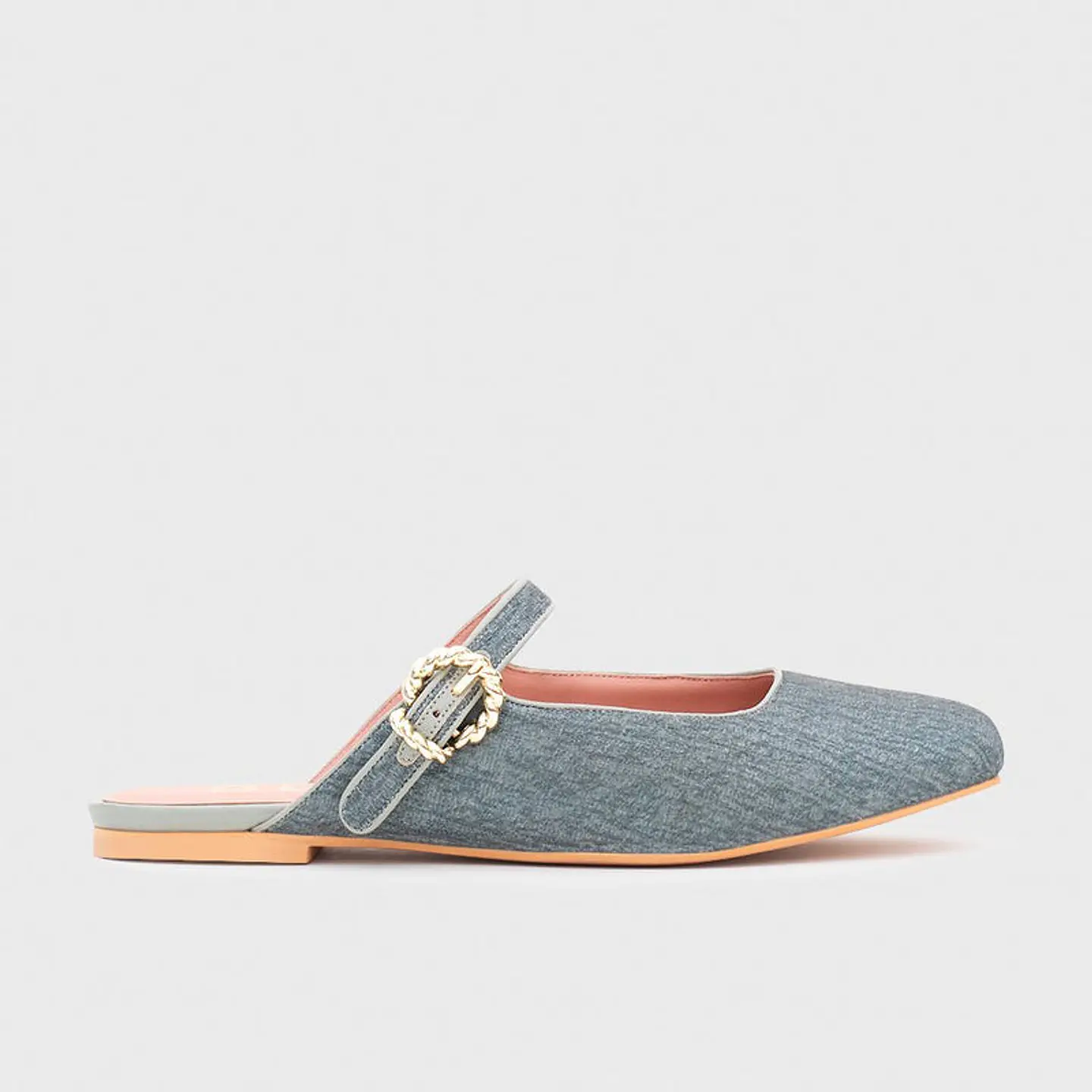 KENZA MULE FLAT GRIS 1