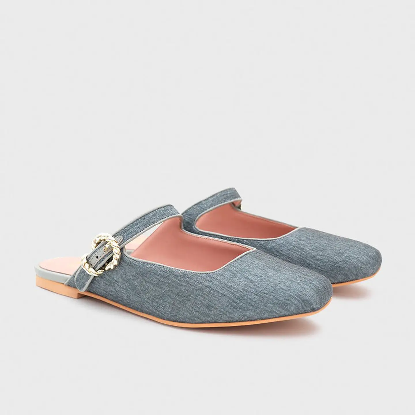KENZA MULE FLAT GRIS 4