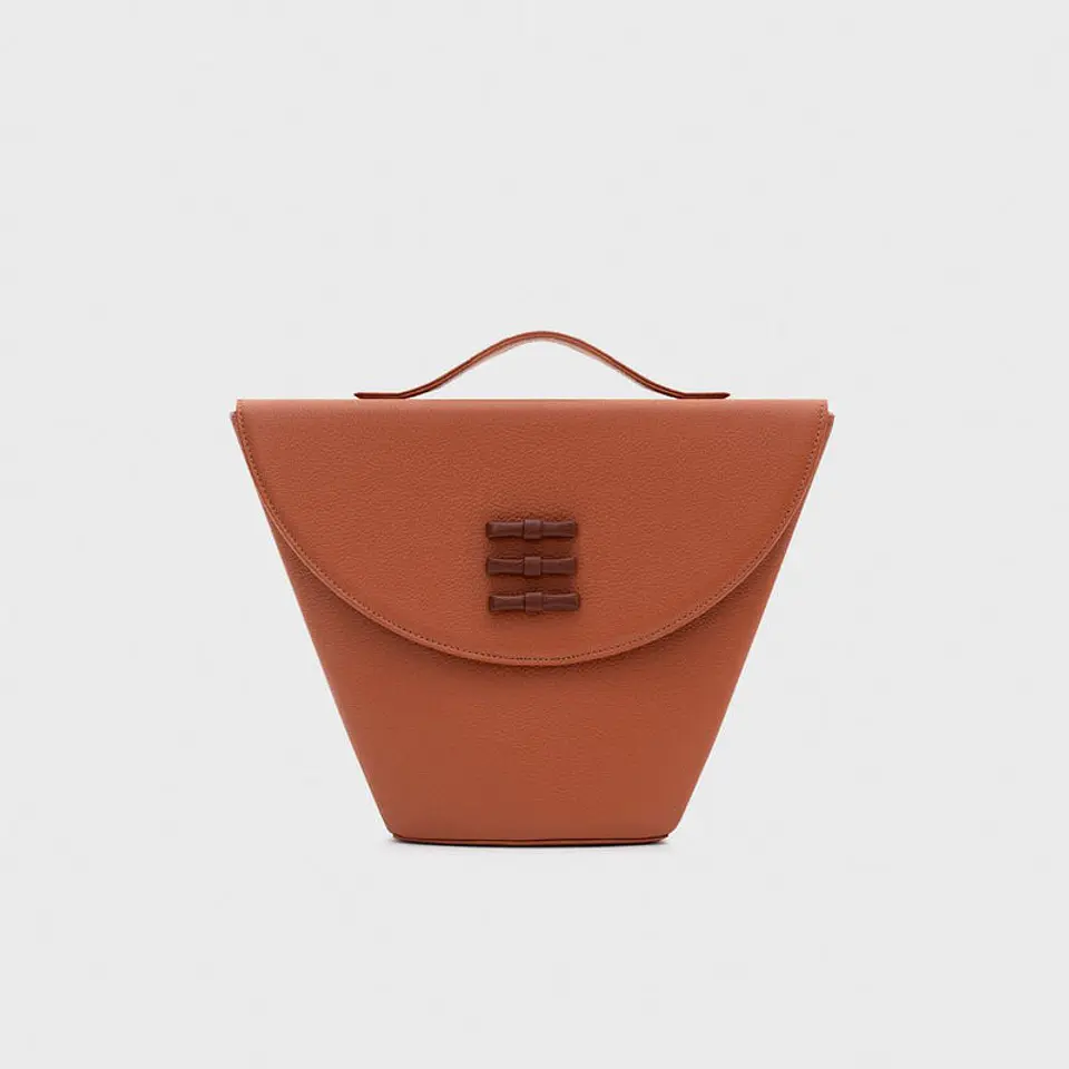 LUCILLE FLAP TRAPEZE BAG COBRE 1