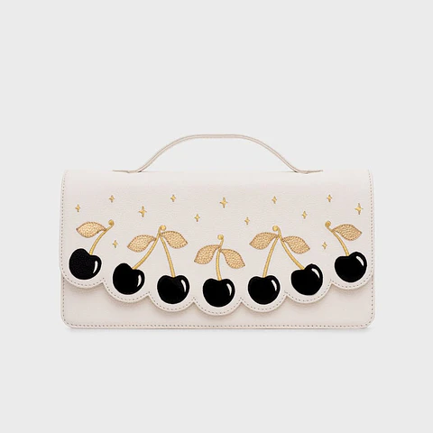LUCKY CHERRIES RECTANGLE BAG HUESO