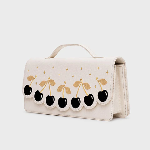 LUCKY CHERRIES RECTANGLE BAG HUESO