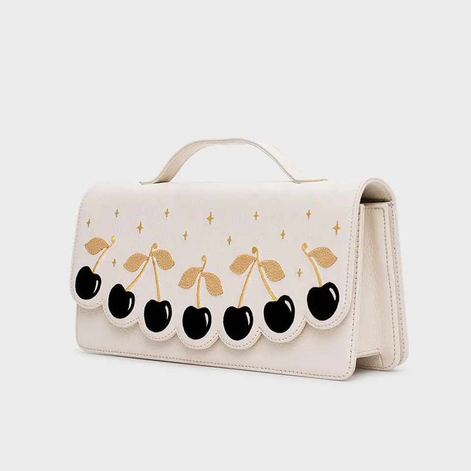 LUCKY CHERRIES RECTANGLE BAG HUESO 2