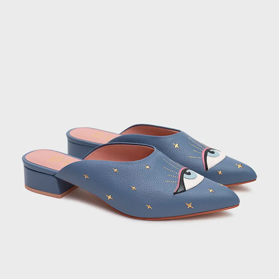 LUCKY EYE MULE FLAT AZUL 4