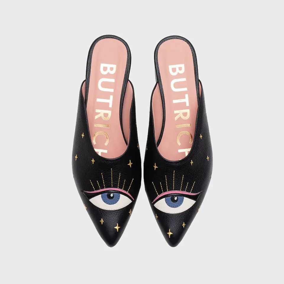LUCKY EYE MULE FLAT NEGRO 1