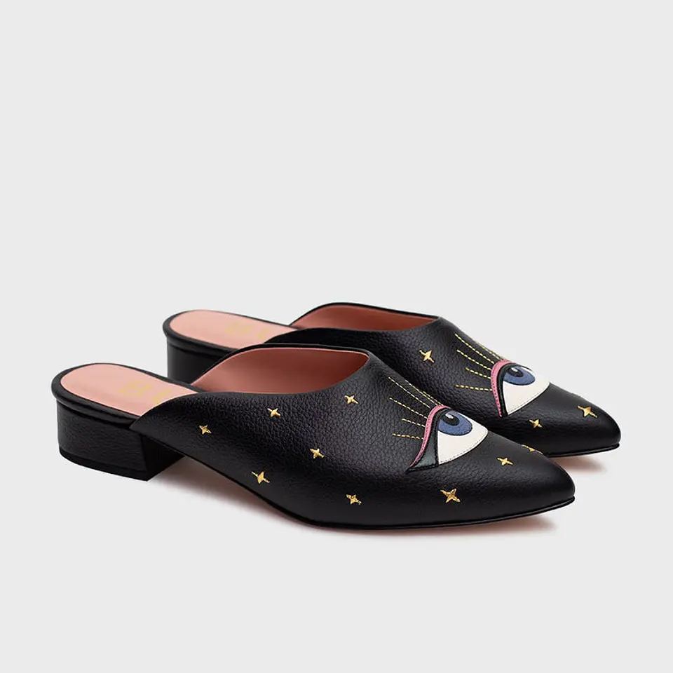 LUCKY EYE MULE FLAT NEGRO 4